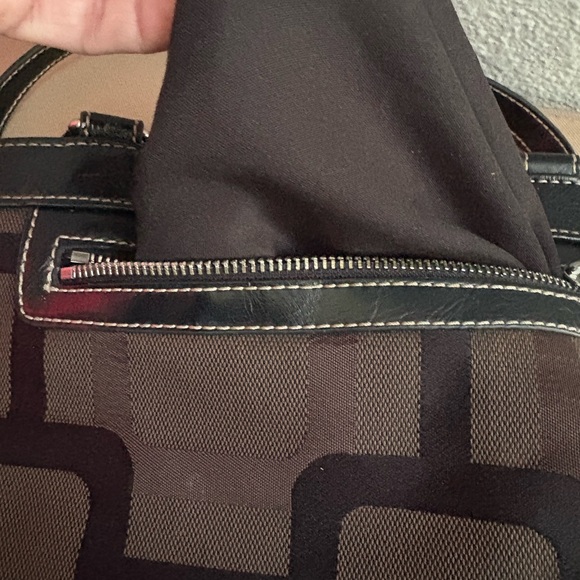 Nine West Brown Patterned Tote with Black Trim - Picture 13 of 16